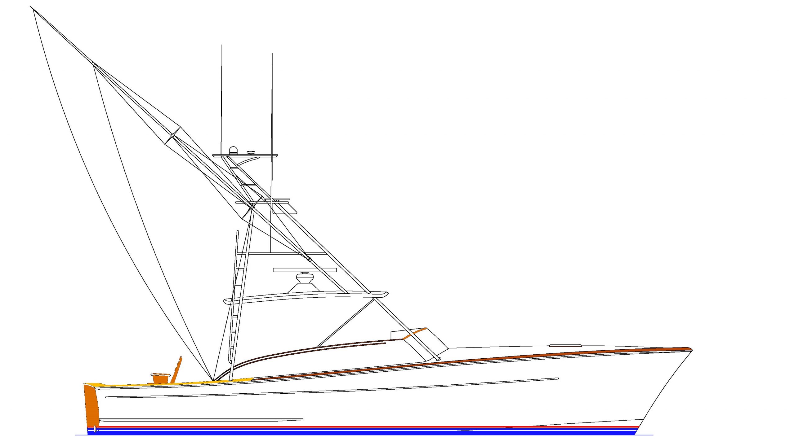 Line drawing profile: 39' Express